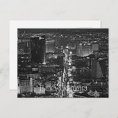 Black & White Las Vegas Strip Postcard Briefkaart (Voorkant / Achterkant)