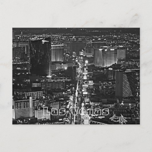 Black & White Las Vegas Strip Postcard Briefkaart (Voorkant)