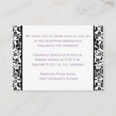 Black White Lavender Damask Enclosure Kaart (Achterkant)