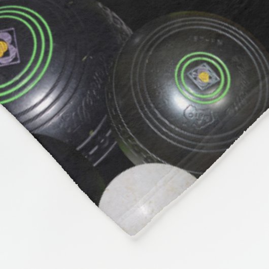 Black White Lawn Bowls Pattern Fleece Deken (Hoek)