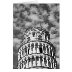 Black White Leaning Tower van Pisa Italië