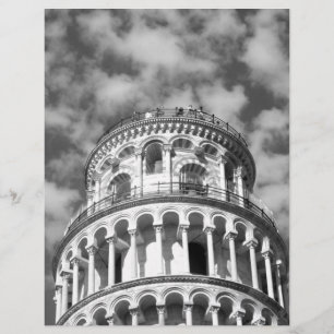Black White Leaning Tower van Pisa Italië