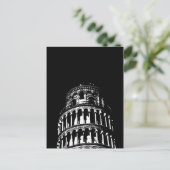 Black White Leaning Tower van Pisa Italië Briefkaart (Staand voorkant)
