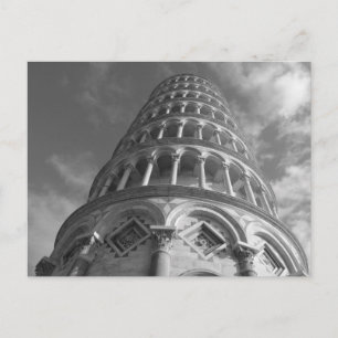 Black White Leaning Tower van Pisa Italië Briefkaart