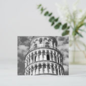 Black White Leaning Tower van Pisa Italië Briefkaart (Staand voorkant)