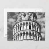 Black White Leaning Tower van Pisa Italië Briefkaart (Voorkant / Achterkant)