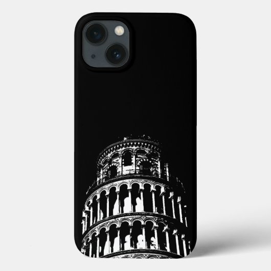 Black White Leaning Tower van Pisa Italië Case-Mate iPhone Case (Achterkant)