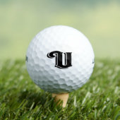 Black White  Letter U Monogramed Golfballen (Insitu Shirt)