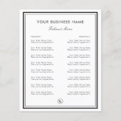 Black White Lijst Border Restaurant Cafe Takeout Flyer (Voorkant)