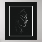 Black & White Line Art Women Line Poster (Voorkant)
