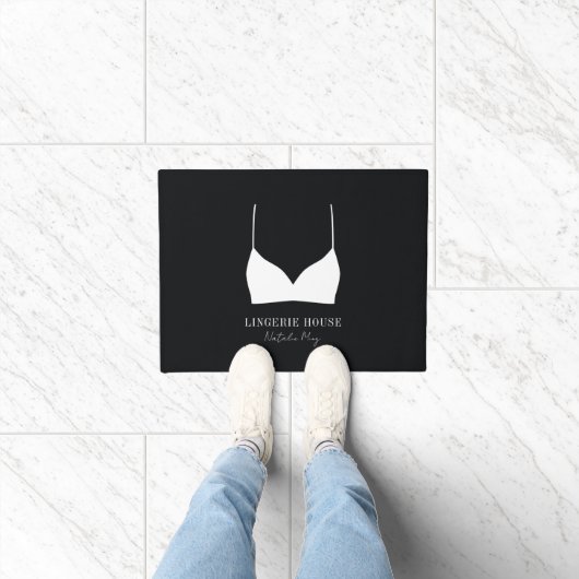 Black White Lingerie Boutique Logo Luxury Deurmat (Binnen)