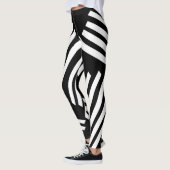 Black White lining leggings for womens (Gauche)