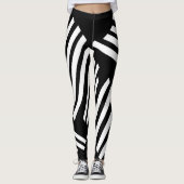 Black White lining leggings for womens (Devant)