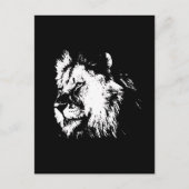 Black White Lion - Animal Pop Art Briefkaart (Voorkant)