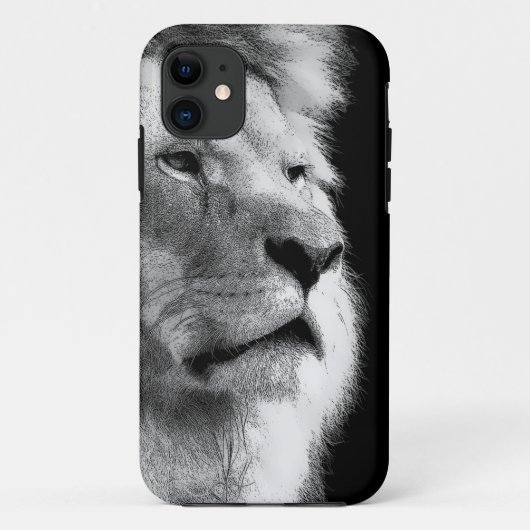Black White Lion Case-Mate iPhone Case (Achterkant)
