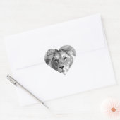 Black White Lion Hart Sticker (Envelop)