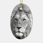 Black White Lion Keramisch Ornament (Links)