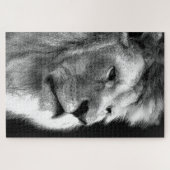 Black White Lion Legpuzzel (Horizontaal)