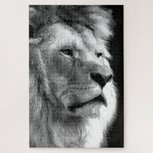 Black White Lion Legpuzzel