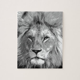 Black White Lion Legpuzzel