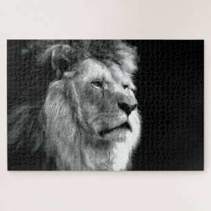 Black White Lion Legpuzzel