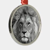 Black White Lion Metalen Ornament (Rechts)