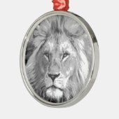 Black White Lion Metalen Ornament (Links)