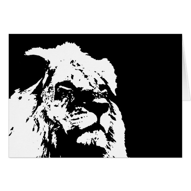 Black & white lion pop art (Devant horizontal)