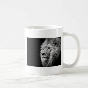 Black White Lion Portret - Dierfotografie Koffiemok