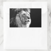 Black White Lion Rechthoekige Sticker (Tas)