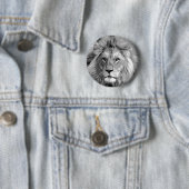 Black White Lion Ronde Button 5,7 Cm (In situ)