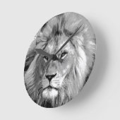 Black White Lion Ronde Klok (Hoek)