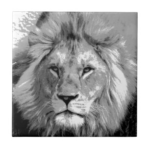 Black White Lion Tegeltje