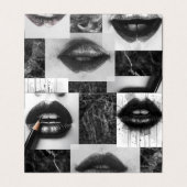 Black & White Lips Collage Folded Card (Outside Unfolded)