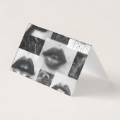 Black & White Lips Collage Folded Card Kaart (Achterkant)