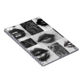Black & White Lips Collage Spiral Notebook Notitieboek (Rechterzijde)