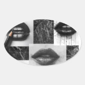 Black & White Lips Collage Sticker  Modern Fashion (Devant)