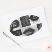 Black & White Lips Collage Sticker  Modern Fashion (Enveloppe)