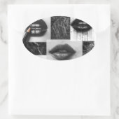 Black & White Lips Collage Sticker  Modern Fashion (Sac)