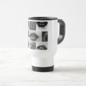 Black & White Lips Collage Travel Mug – Coffee Cup (Devant droit)