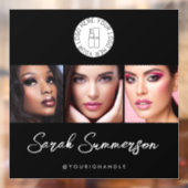 Black White Logo 3 Photo Makeup Studio Raamsticker (Vel 2)