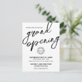 Black White Logo Business Grand Opening Invitation (Debout devant)