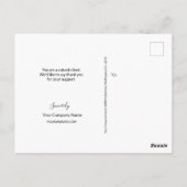 Black White logo Customer Appreciation Bedankt Briefkaart (Achterkant)