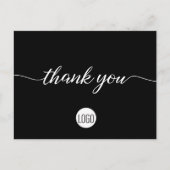 Black White logo Customer Appreciation Bedankt Briefkaart (Voorkant)