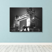 Black White London Tower Bridge Canvas Afdruk (Insitu (Houten vloer))