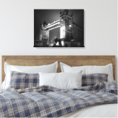 Black White London Tower Bridge Canvas Afdruk (Insitu (Slaapkamer))