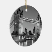 Black White London Tower Bridge Keramisch Ornament (Rechts)