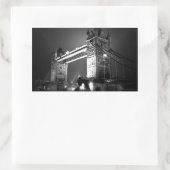 Black & White London Tower Bridge Rechthoekige Sticker (Tas)