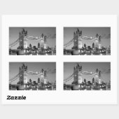 Black White London Tower Bridge Rechthoekige Sticker (Vel)