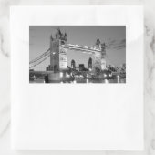 Black White London Tower Bridge Rechthoekige Sticker (Tas)